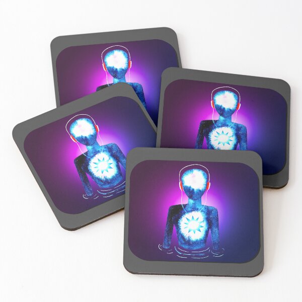 Item preview, Meditation Man w/ Headphones Purple Blast designed and sold by RealmsBeyond.