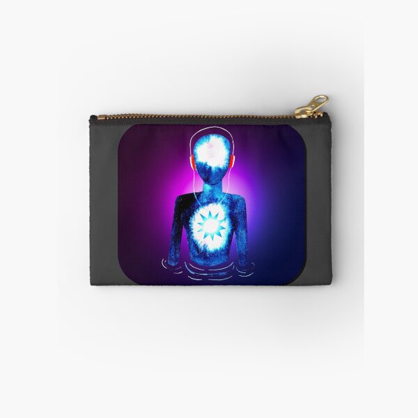 Item preview, Meditation Man w/ Headphones Purple Blast designed and sold by RealmsBeyond.
