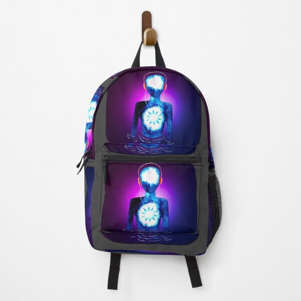 Item preview, Meditation Man w/ Headphones Purple Blast designed and sold by RealmsBeyond.