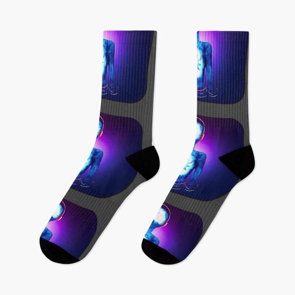 Item preview, Meditation Man w/ Headphones Purple Blast designed and sold by RealmsBeyond.