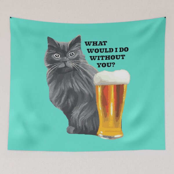 Item preview, What would I do without you? Beer and cat designed and sold by define design.