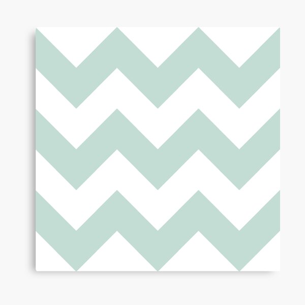Light Teal and White Chevron Pattern Canvas Print