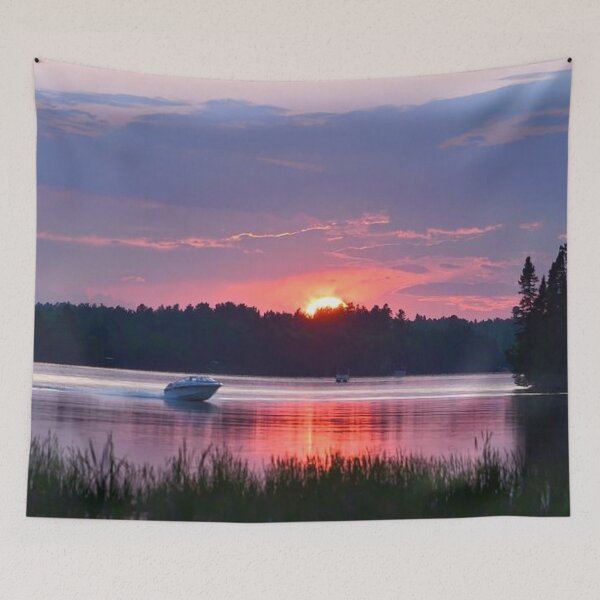Item preview, Beautiful lavender sunset clouds view from the lake  designed and sold by Durgaa D.