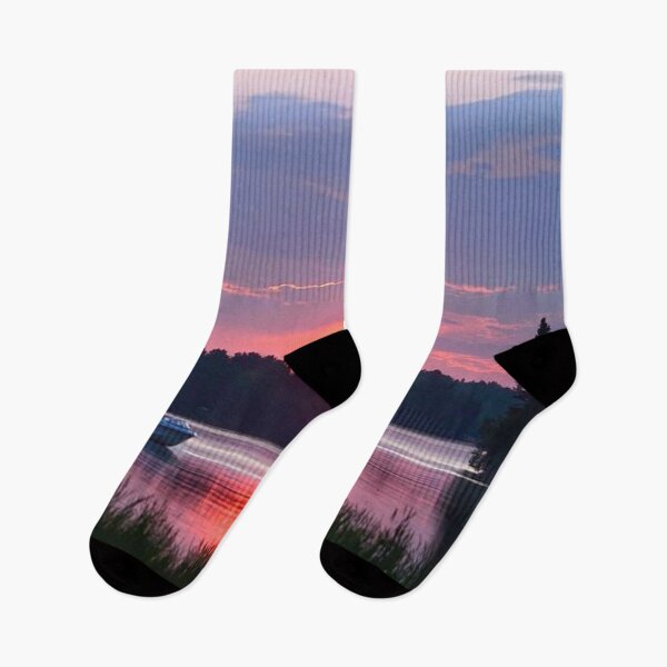 Item preview, Beautiful lavender sunset clouds view from the lake  designed and sold by Durgaa D.