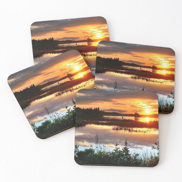 Item preview, Beautiful orange sunset clouds view from the lake  designed and sold by Durgaa D.