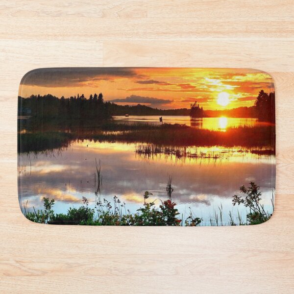 Item preview, Beautiful orange sunset clouds view from the lake  designed and sold by Durgaa D.
