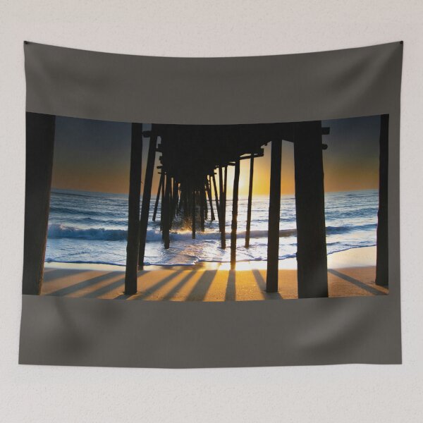 Item preview, Nag's Head Pier Silhouettes Waves Spray designed and sold by nbrandsberg.