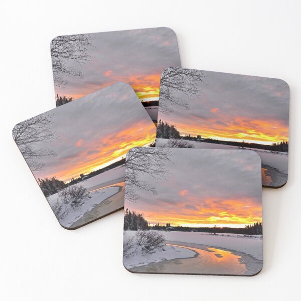 Item preview, Beautiful orange sunset view and snow grounds  designed and sold by Durgaa D.