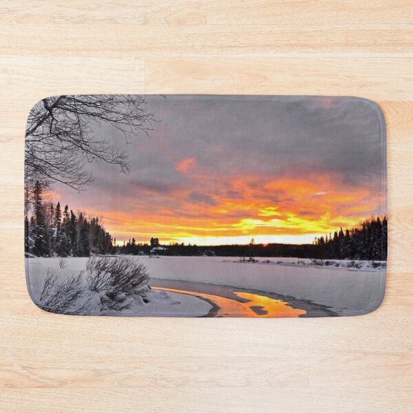 Item preview, Beautiful orange sunset view and snow grounds  designed and sold by Durgaa D.