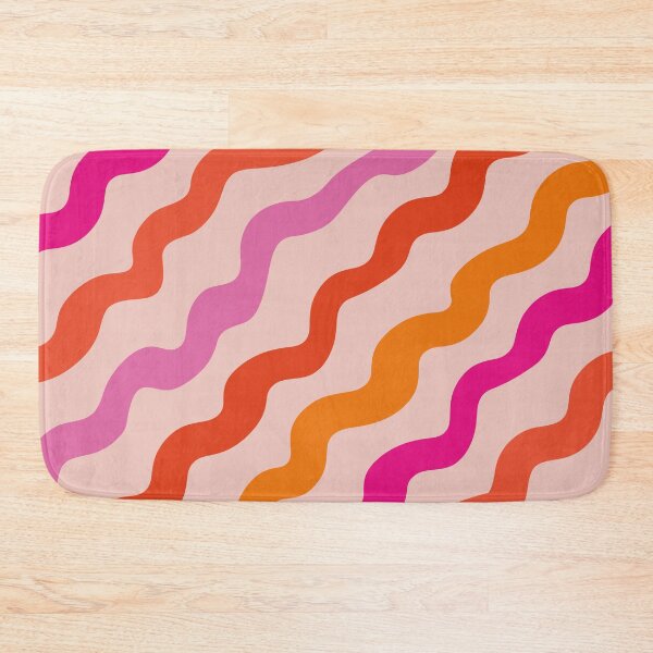 Item preview,  Retro 70s pink and orange groovy abstract waves pattern  designed and sold by Yasminepatterns .