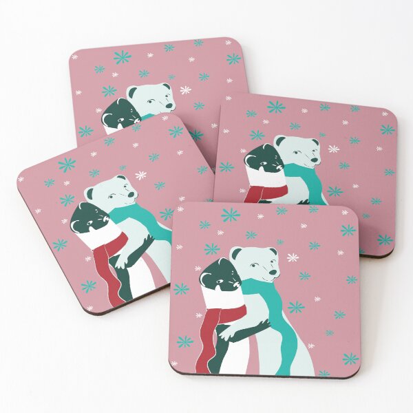 Item preview, Mustelid Christmas Weasel Hugs pink #2 designed and sold by belettelepink.