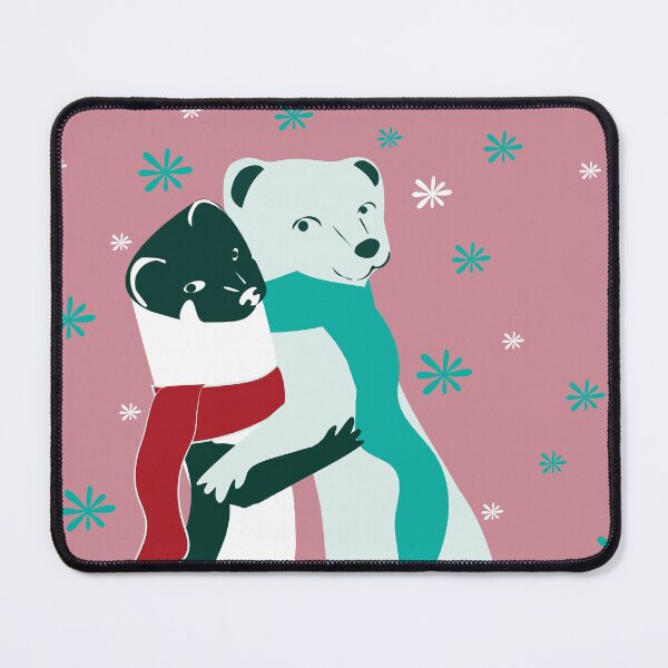 Item preview, Mustelid Christmas Weasel Hugs pink #2 designed and sold by belettelepink.