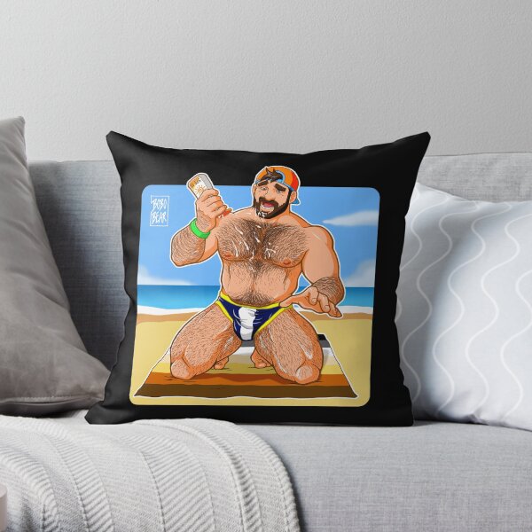 ADAM LIKES SUN LOTION Throw Pillow