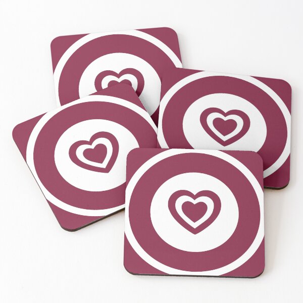 Item preview, Maroon White hearts Retro Mod Roundel designed and sold by ModSupporters.
