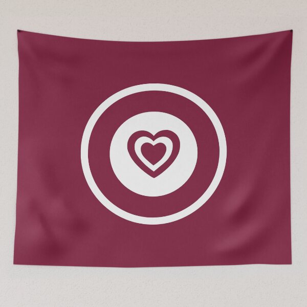 Item preview, Maroon White hearts Retro Mod Roundel designed and sold by ModSupporters.