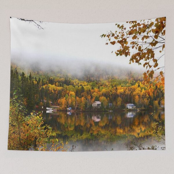 Item preview, Orange autumn forest by the lakeside  designed and sold by Durgaa D.