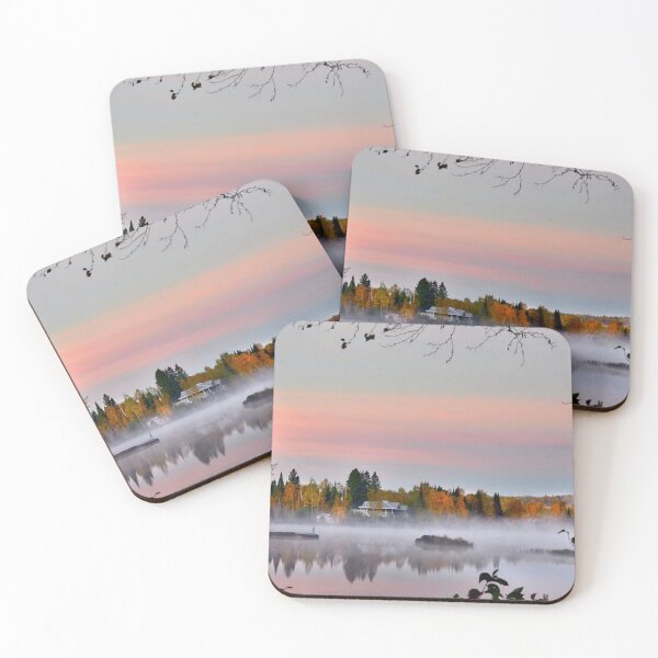Item preview, Foggy autumn forest by the lakeside  designed and sold by Durgaa D.