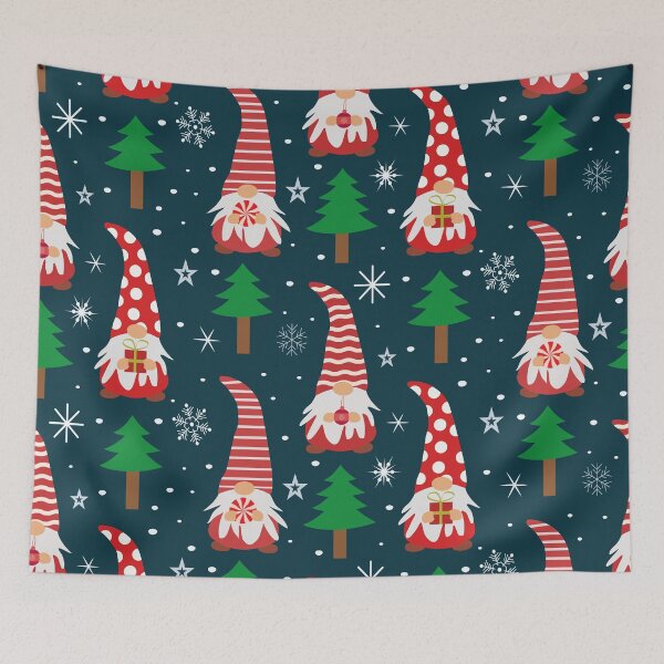 Item preview, Christmas Gnomes with trees and Snowflakes pattern  designed and sold by Yasminepatterns .