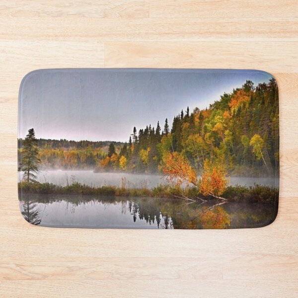 Item preview, Beautiful orange autumn forests view by the lakeside  designed and sold by Durgaa D.