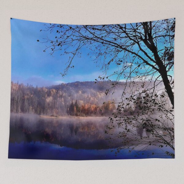 Item preview, Beautiful autumn forests view by the lakeside  designed and sold by Durgaa D.