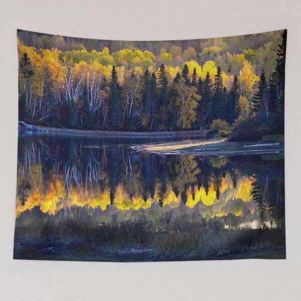 Item preview, Beautiful autumn forests view by the lakeside  designed and sold by Durgaa D.
