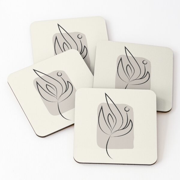 Item preview, Crema Beige Moderno Medio siglo Botánico Floral Hoja Planta Forma Diseño gráfico 5 pares 2023 COTY Lienzo en blanco designed and sold by MLA-Artwork.
