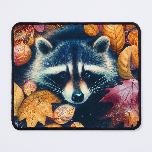 Item preview, Raccoon in Fall Leaves designed and sold by MasartDesigns.