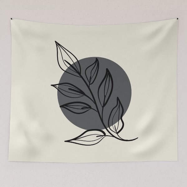 Item preview, Crema gris oscuro moderno medio siglo botánico floral hoja planta forma diseño gráfico 6 pares 2023 COTY lienzo en blanco designed and sold by MLA-Artwork.
