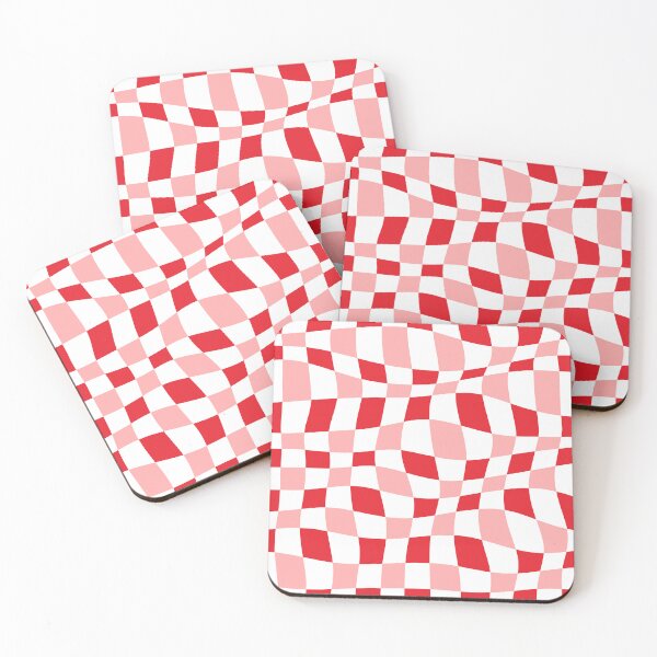 Item preview, Warped Checkered Pattern (red/pink/white) designed and sold by Design Minds Boutique.