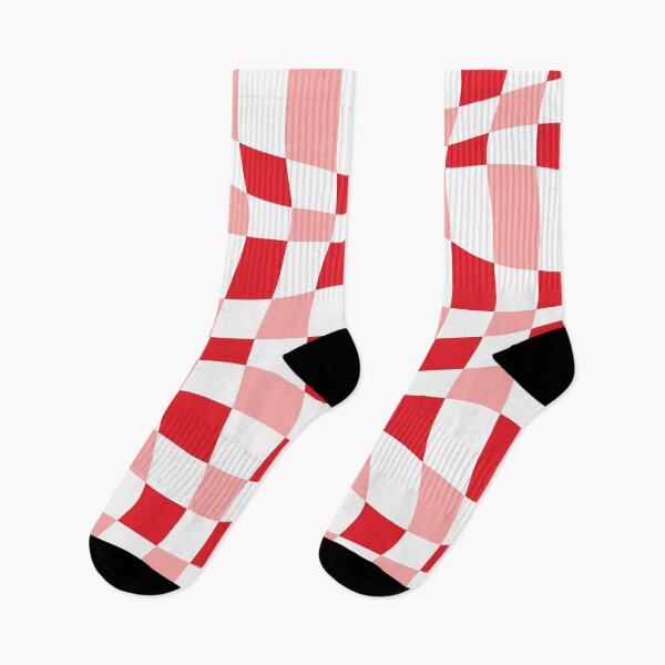 Item preview, Warped Checkered Pattern (red/pink/white) designed and sold by Design Minds Boutique.