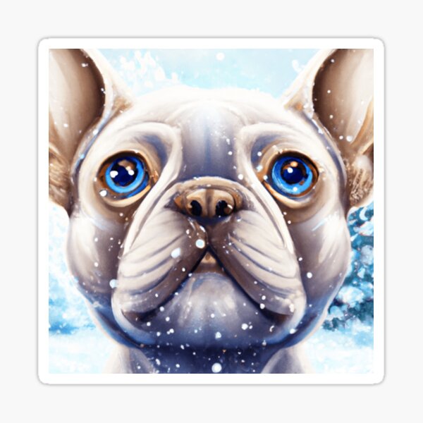 Cutedom - Französische Bulldogge im Schnee Sticker