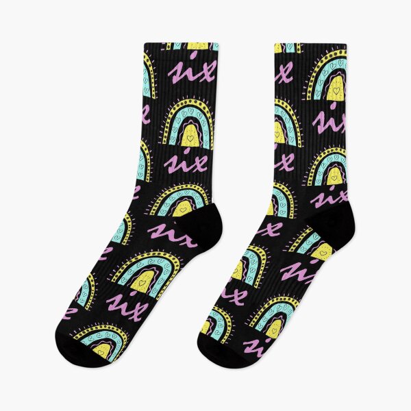Item preview, Six Year Old Sixth Birthday Cute Fun Doodle Boho Rainbow designed and sold by LadySaltwater.