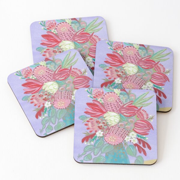 Item preview, Native Australian Florals in Turquoise Vase designed and sold by TheBowerbird.