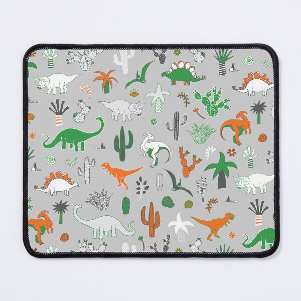 Item preview, Dinosaur Desert - green and orange on grey - fun pattern by Cecca Designs designed and sold by Cecca-Designs.
