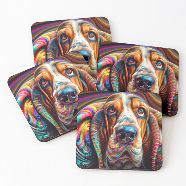 Item preview, Tribal Basset Hounds Dog Art 1 designed and sold by DiatomDesigns.