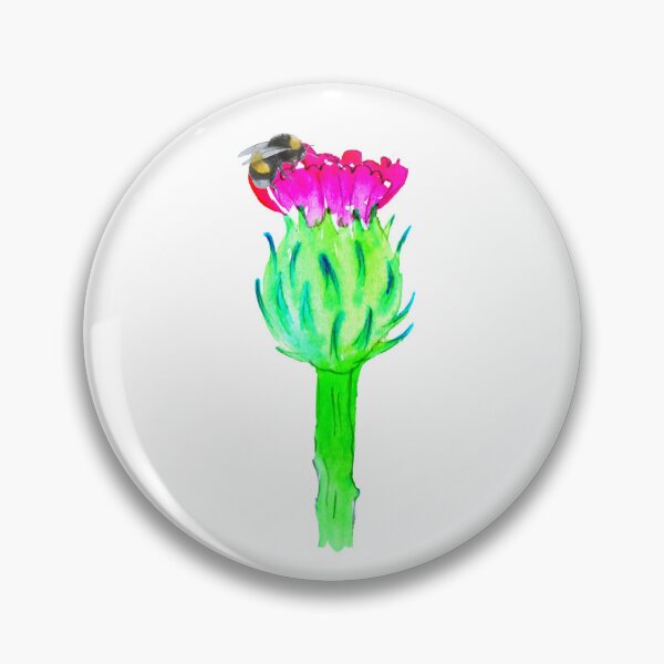 Item preview, Watercolor Scottish Thistle And Bumblebee designed and sold by virillanissa.