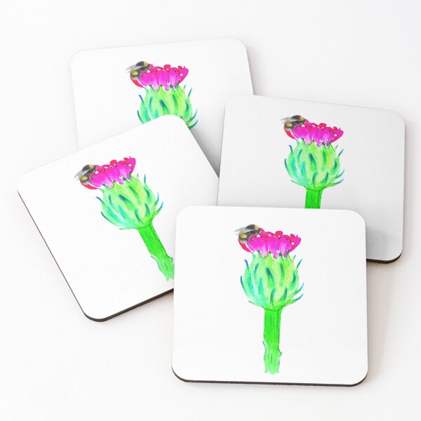 Item preview, Watercolor Scottish Thistle And Bumblebee designed and sold by virillanissa.