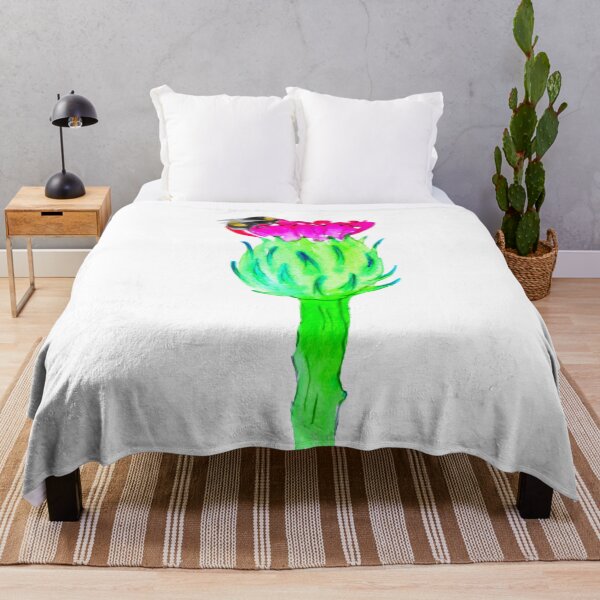 Item preview, Watercolor Scottish Thistle And Bumblebee designed and sold by virillanissa.