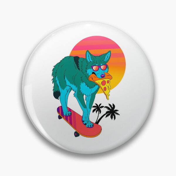 Item preview, Retrowave Coyote designed and sold by Stray Songdog.