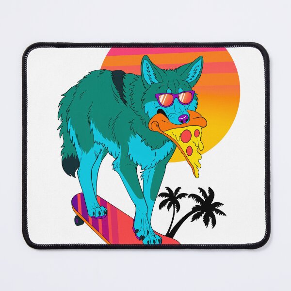 Item preview, Retrowave Coyote designed and sold by Stray Songdog.