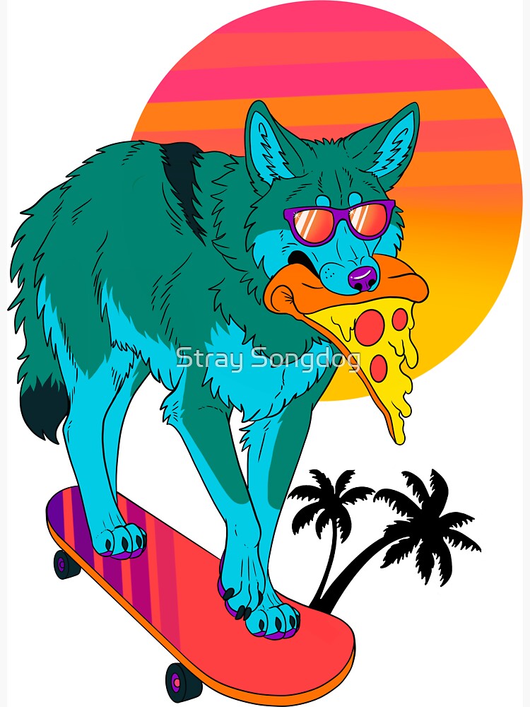 Thumbnail 3 of 3, Magnet, Retrowave Coyote designed and sold by infiniteloup.