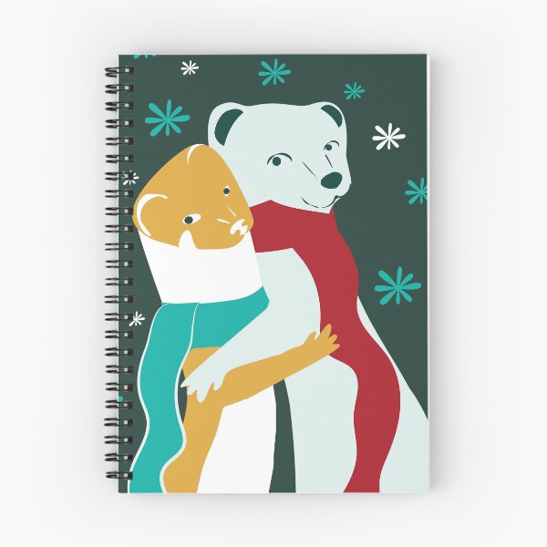 Item preview, Mustelid Christmas Weasel Hugs Dark Teal #2 designed and sold by belettelepink.