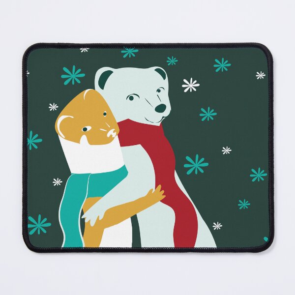 Item preview, Mustelid Christmas Weasel Hugs Dark Teal #2 designed and sold by belettelepink.