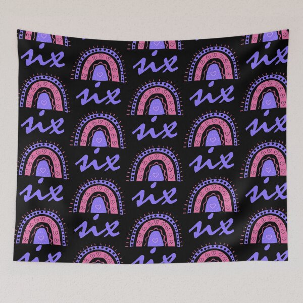 Item preview, Six Year Old Sixth Birthday Cute Fun Doodle Boho Rainbow designed and sold by LadySaltwater.