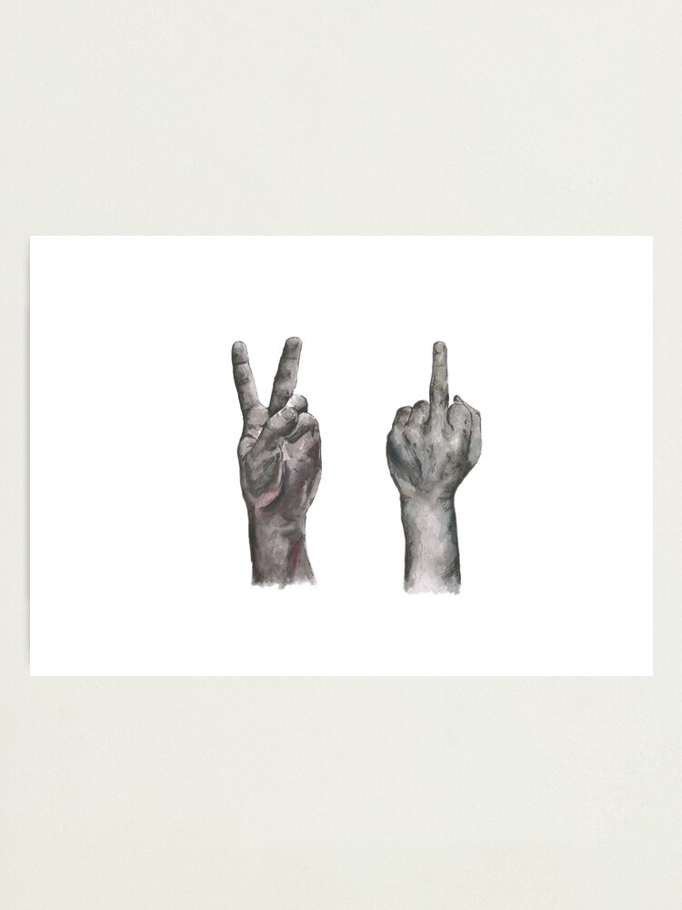 Peace Sign Middle Finger Photographic Print For Sale By