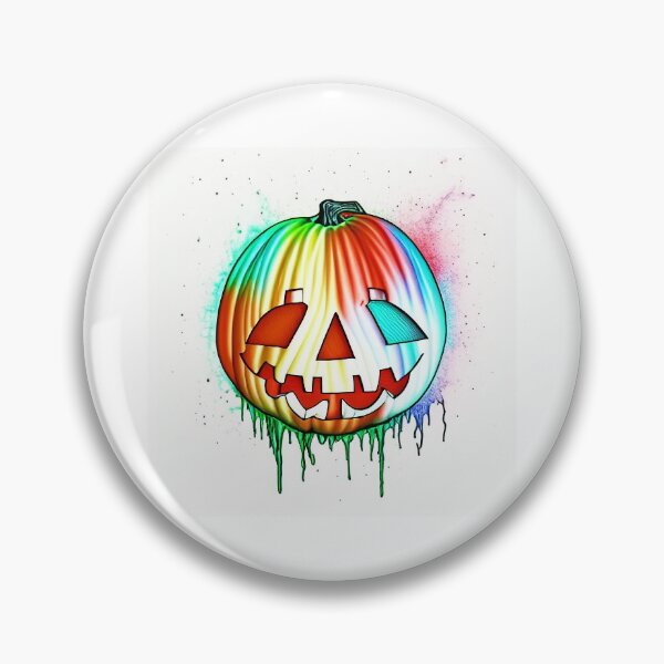 Item preview, Melting rainbow halloween jack o lantern pumpkin designed and sold by HofmannsStamps.