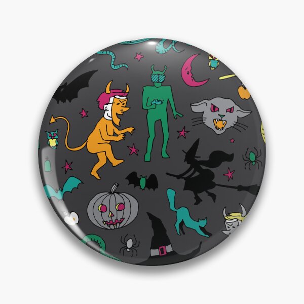 Item preview, Retro Halloween - en gris - Patrón de Halloween de Cecca Designs designed and sold by Cecca-Designs.