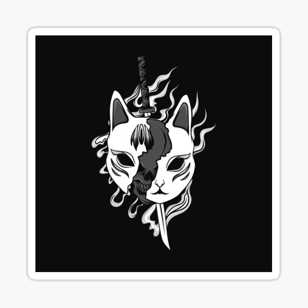 Japanese Kitsune Mask Sticker For Sale By Ezaari22 Redbubble 8497