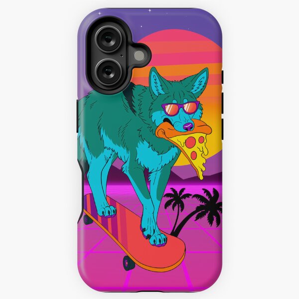 Item preview, Retrowave Coyote (with background) designed and sold by Zack Loup.