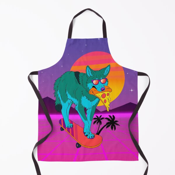 Item preview, Retrowave Coyote (with background) designed and sold by Stray Songdog.